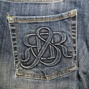 Rock & Republic Women's Dark Blue Denim Bootcut Straight Leg Jeans Sz 14 $225